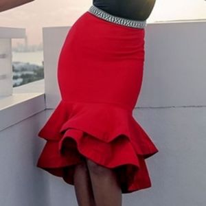 Hi-Lo red ruffled skirt - original package